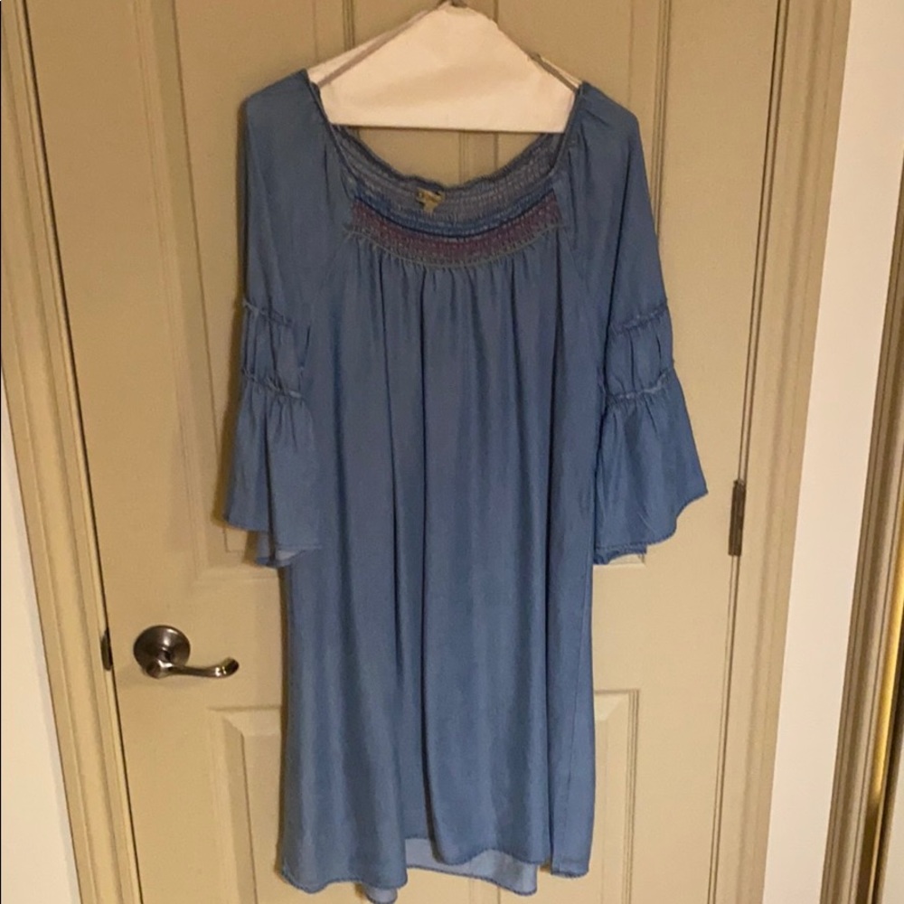This is a chambray dress made by Democracy.